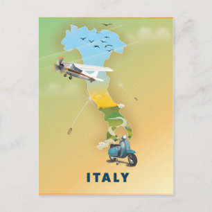 Cartão Postal Cartaz de viagem da Itália.