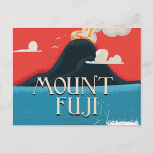 Cartão Postal Cartaz de viagem da locomotiva vintage Monte Fuji