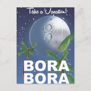 Cartão Postal Cartaz de viagem da Lua de Bora Bora