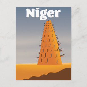 Cartão Postal cartaz de viagem da Mesquita Agadez do Níger