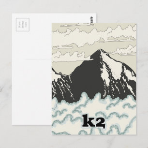 Cartão Postal Cartaz de viagem da montanha K2