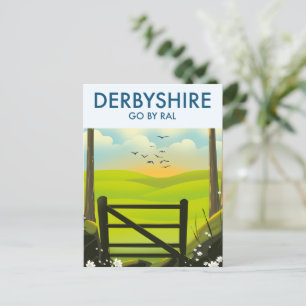 Cartão Postal Cartaz de viagem da paisagem de Derbyshire