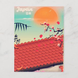 Cartão Postal Cartaz de viagem da paisagem do Japão