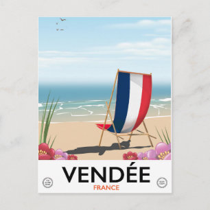 Cartão Postal cartaz de viagem da praia à beira-mar da França