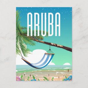 Cartão Postal cartaz de viagem da praia Aruba Hammock