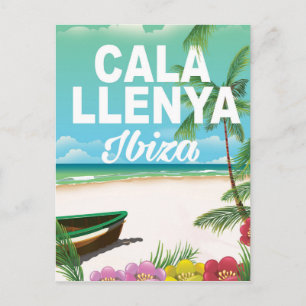 Cartão Postal cartaz de viagem da praia cala llenya ibiza