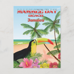 Cartão Postal Cartaz de viagem da Praia da Baía Mammee Jamaica