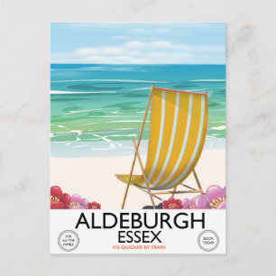 Cartão Postal cartaz de viagem da praia de Aldeburgh Essex