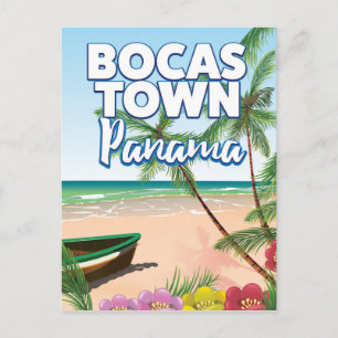 Cartão Postal Cartaz de viagem da praia de Bocas Town Panamá