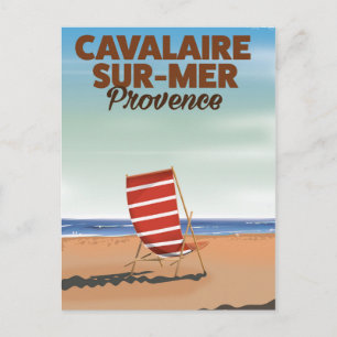 Cartão Postal Cartaz de viagem da praia de Cavalaire-sur-Mer Pro
