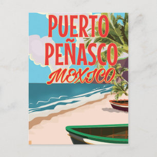Cartão Postal Cartaz de viagem da Praia de Puerto Peñasco México