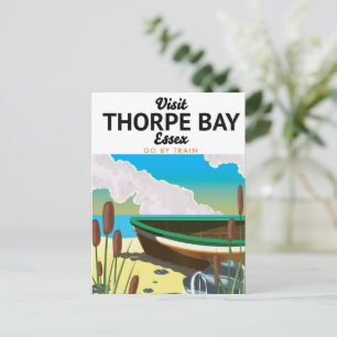 Cartão Postal Cartaz de viagem da praia de Thorpe bay Essex.