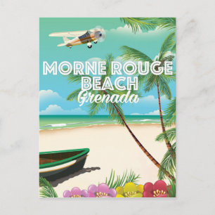 Cartão Postal Cartaz de Viagem da Praia Morne Rouge de Granada