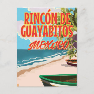 Cartão Postal Cartaz de viagem da Praia Rincón de Guayabitos Méx