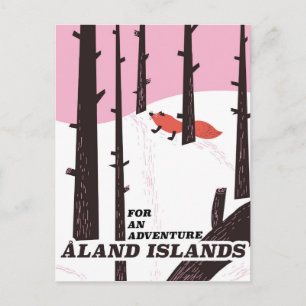 Cartão Postal Cartaz de viagem das Ilhas Åland, Finlândia