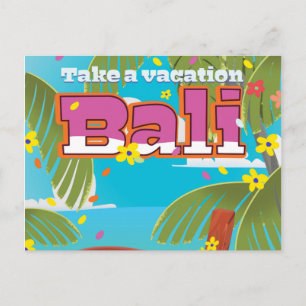 Cartão Postal Cartaz de viagem de Bali.