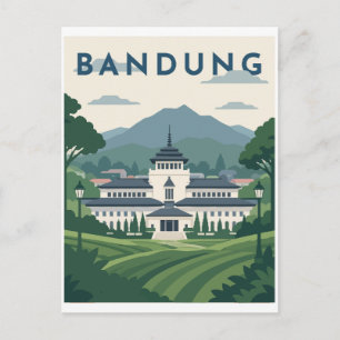 Cartão Postal Cartaz de Viagem de Bandung Indonésia