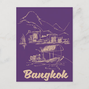 Cartão Postal Cartaz de viagem de Banguecoque, Tailândia