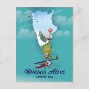 Cartão Postal Cartaz de viagem de Buenos Aires, Argentina