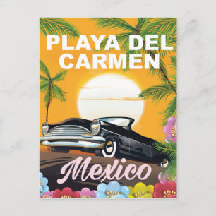 Cartão Postal cartaz de viagem de carro mexicano em Playa del Ca