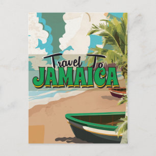 Cartão Postal cartaz de viagem de casamento vintage na Jamaica