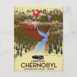 Cartão Postal Cartaz de viagem de Chernobyl, Pripyat, Ucrânia