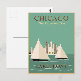 Cartão Postal Cartaz de Viagem de Chicago