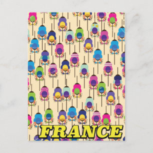 Cartão Postal cartaz de viagem de ciclismo na França