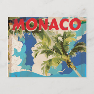 CARTÃO POSTAL CARTAZ DE VIAGEM DE CORRIDAS DE MONACO VINTAGE