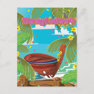 Cartão Postal Cartaz de viagem de desenho animado de Bangladesh.
