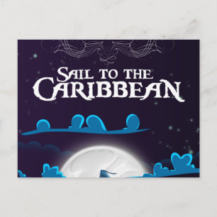 Cartão Postal Cartaz de viagem de desenho animado de pirata cari