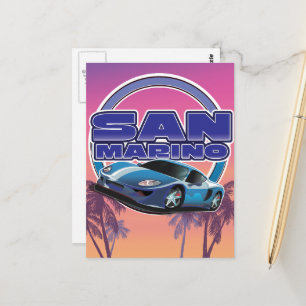 Cartão Postal Cartaz de viagem de esportes de San Marino