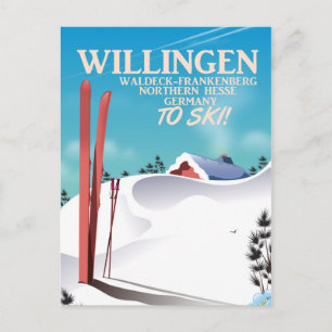 Cartão Postal Cartaz de viagem de esqui de Willingen.
