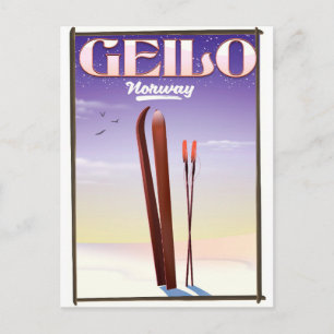 Cartão Postal cartaz de viagem de esqui Geilo, Noruega