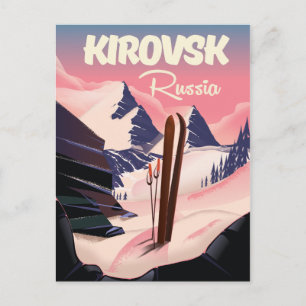 Cartão Postal Cartaz de viagem de esqui Kirovsk Rússia