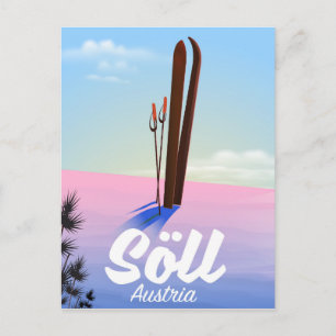 Cartão Postal Cartaz de viagem de esqui Söll, Áustria