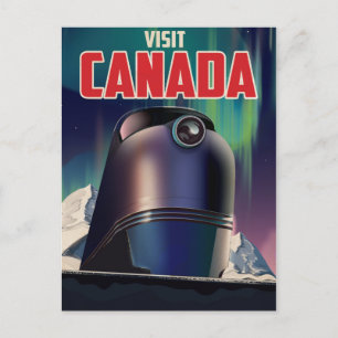 Cartão Postal Cartaz de viagem de ficção científica Visite o Can