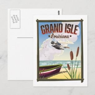 Cartão Postal Cartaz de viagem de Grand Isle, Louisiana 