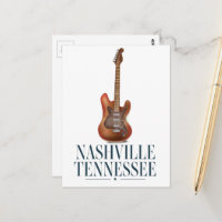 Cartaz de viagem de guitarra de Nashville Tennesse