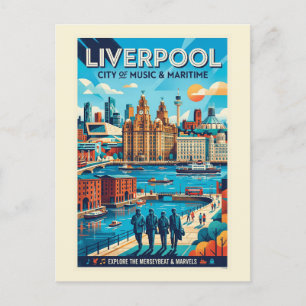 Cartão Postal Cartaz de Viagem de Liverpool