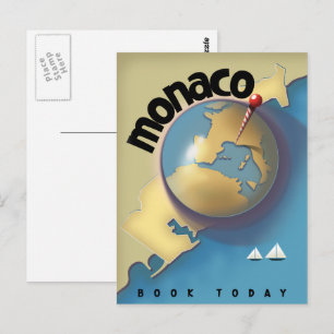 Cartão Postal Cartaz de viagem de Mônaco