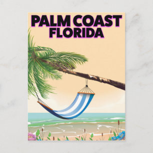 Cartão Postal Cartaz de viagem de Palm Coast Flórida.