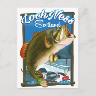 Cartão Postal Cartaz de viagem de pesca no Loch Ness Escócia