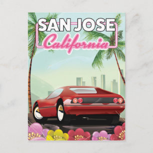 Cartão Postal cartaz de viagem de San Jose, Califórnia