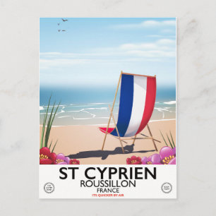 Cartão Postal Cartaz de viagem de St Cyprien, Roussillon França