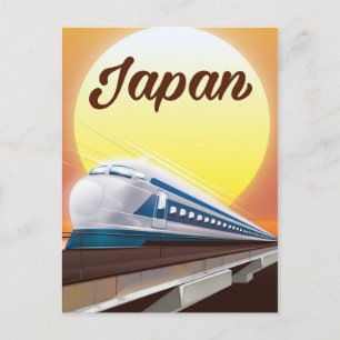 Cartão Postal cartaz de viagem de trem bala do Japão