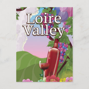 Cartão Postal cartaz de viagem de vinho do vale do loire