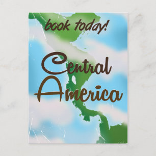 Cartão Postal Cartaz de viagem de voo antigo da América Central.