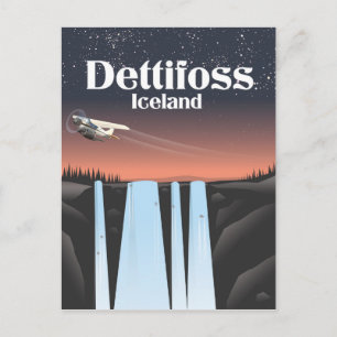 Cartão Postal Cartaz de viagem Dettifoss Islândia.