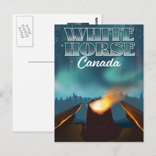 Cartão Postal Cartaz de viagem do Cavalo Branco Canadá